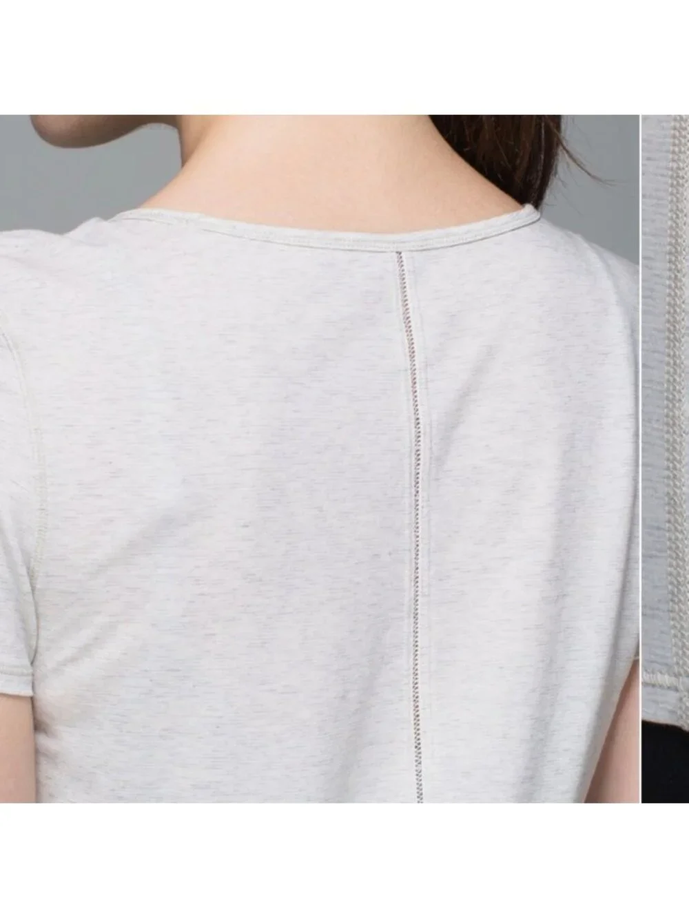 Lululemon Superb Short Sleeve Tee Wee Stripe Heathered Light Grey White